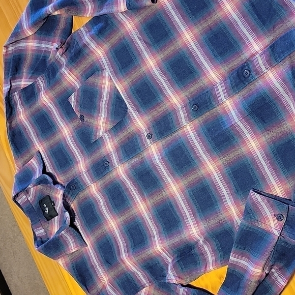 RAILS Hunter Blue Pink Green Plaid Long Sleeve Button Down Short, Medium - Picture 1 of 8